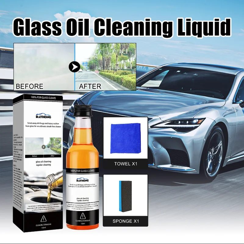 Car Windscreen Oil Film Remover Car Oil Film Cleaner Eliminates Water Damage Perfect Glass Restorer 150ml Cleaning Accessories