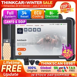 Thinkcar-Thinkscan 689btプロの自動車診断ツール,Canfd doip,双方向ECUコーディング,フルシステム34リセット,OBD2スキャナー