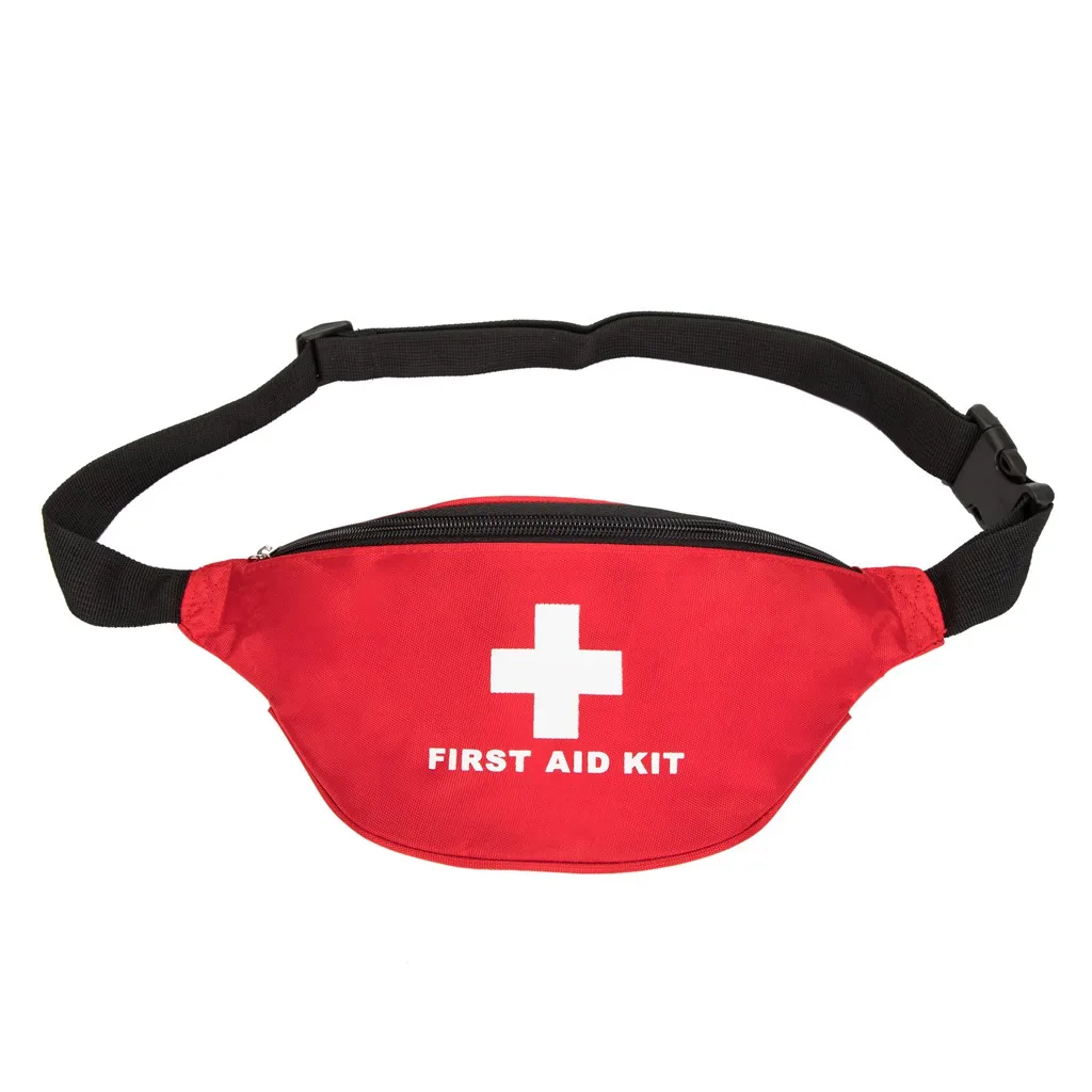 

First Aid Fanny Pack First Aid Bag Red Travel Rescue Pouch Empty First Responder Storage Compact Survival Medicine Bag Pocket