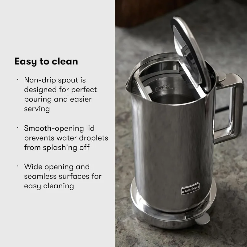 Stainless Steel Hot Water Kettle | 360° Swivel Base | 1.2L / 5 Cups - Steel