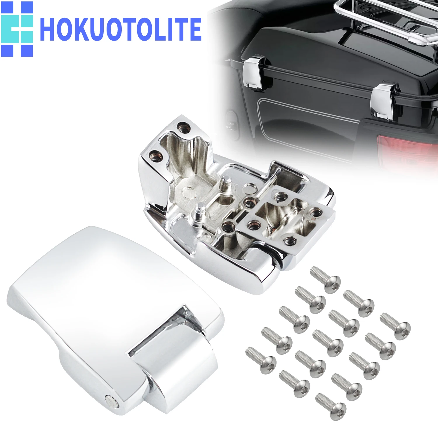 Motorcycle Razor Chopped King Luggage Hinges Pack Trunk Latches Lock For Harley Touring Electra Glide Road Glide 1988-2013