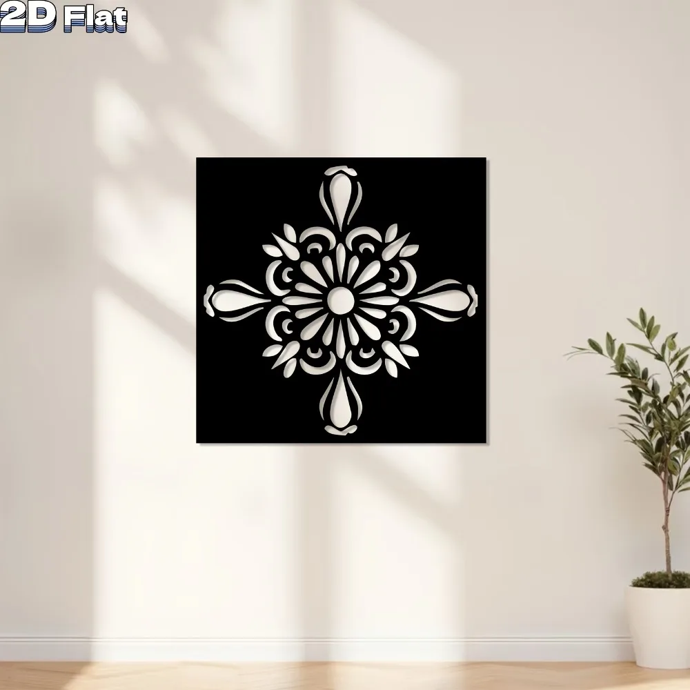 Mandala Aluminum Plate Wall Art Vintage Metal Hanging Ornament Home Bedroom Garden Art Decor