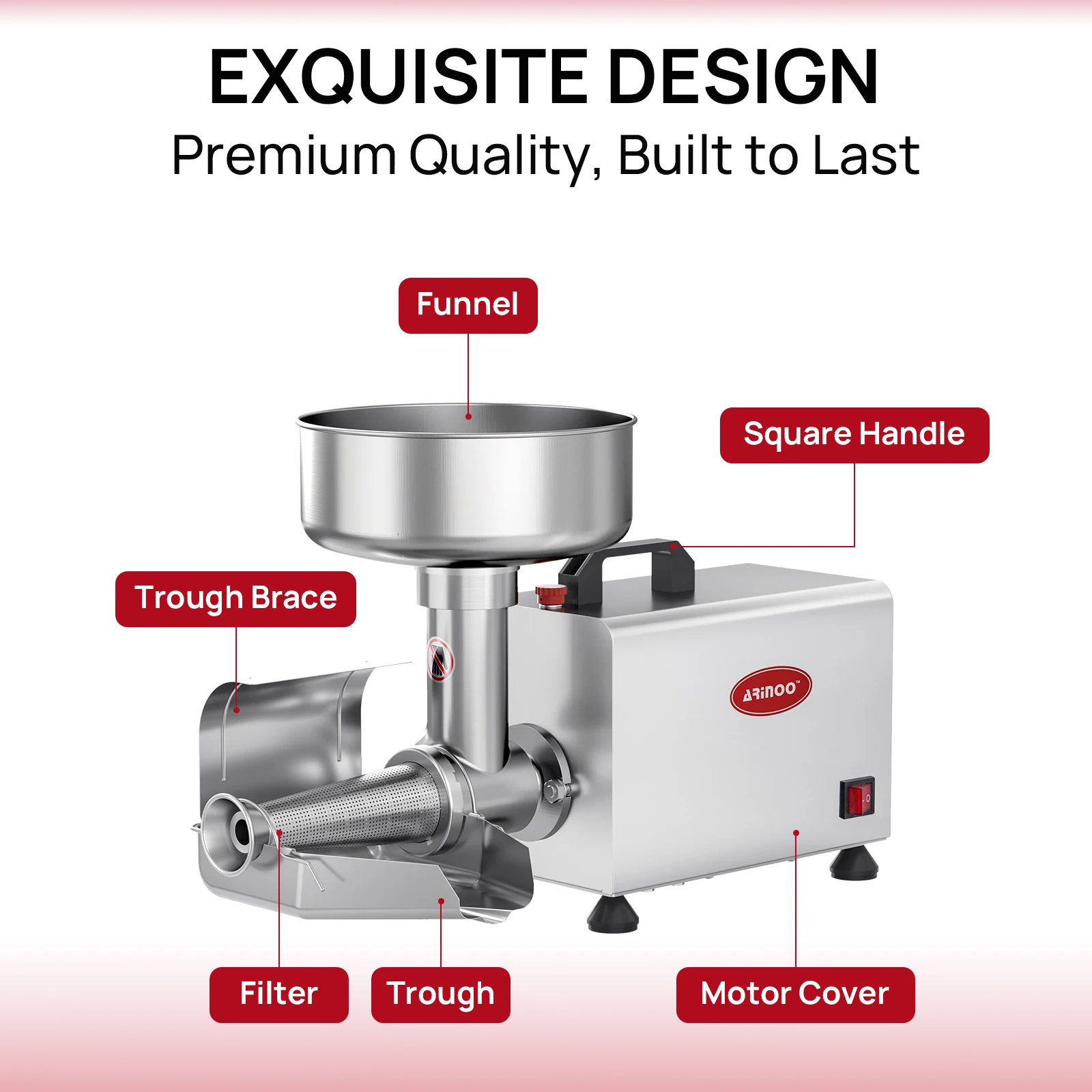 Electric 450W Stainless Steel 304 Home Automatic Jam Machine Commercial Restaurant Core Motor Sauce Maker Fruit Vegetable Juicer