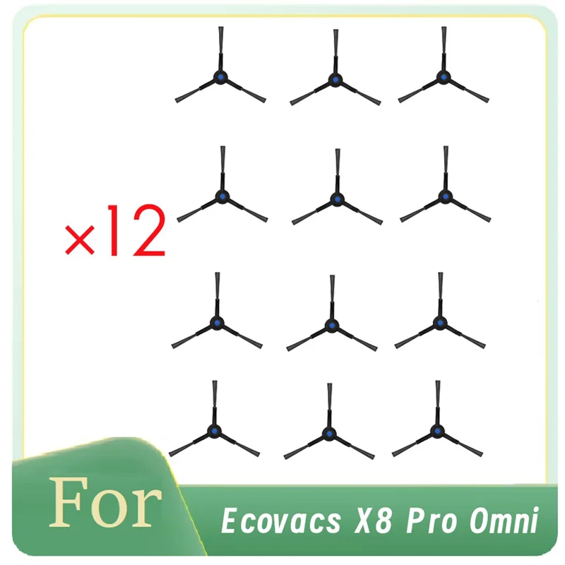 ABUS-12 Pcs 사이드 브러시 Forecovacs X8 Pro 옴니 진공 청소기 액세서리 클리너 부품 교체 필수 진공 액세서리