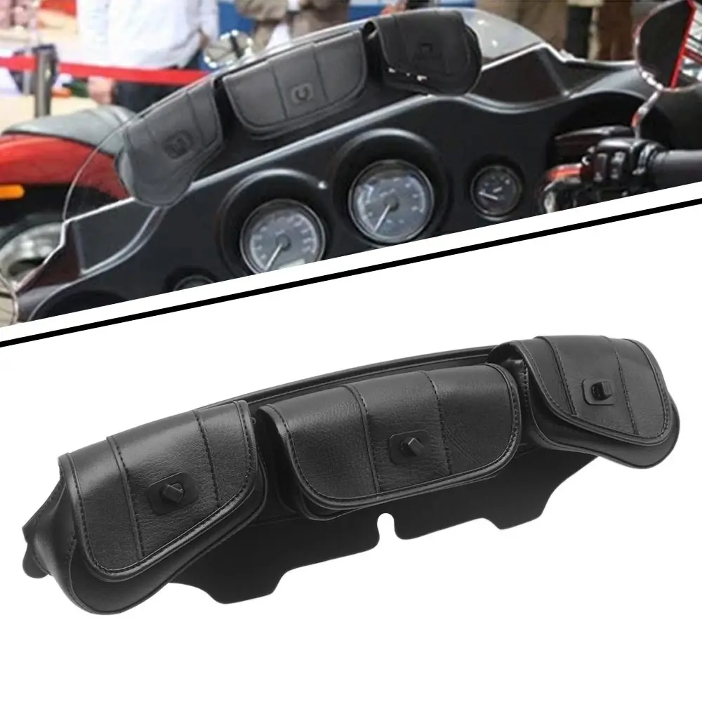 

Сумка на лобовое стекло для мотоцикла с тремя карманами, чехол на обтекатель для Harley Touring Electra Street Glide 1996-2013, аксессуары