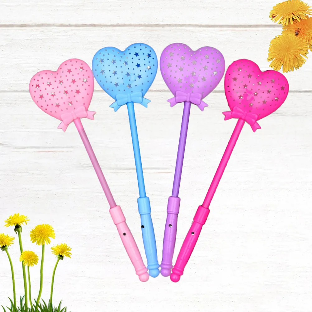 5Pcs Love Shape Glow Sticks Portable Lightweight Plastic Luminous Party Light Sticks for Outdoor Activities Christmas New Year