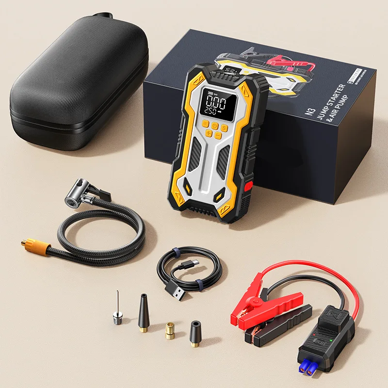 12V Inflator All-in-One Jump Starter Cross-Border Emergency Power Supply with Air Compressor ABS Material Car Use
