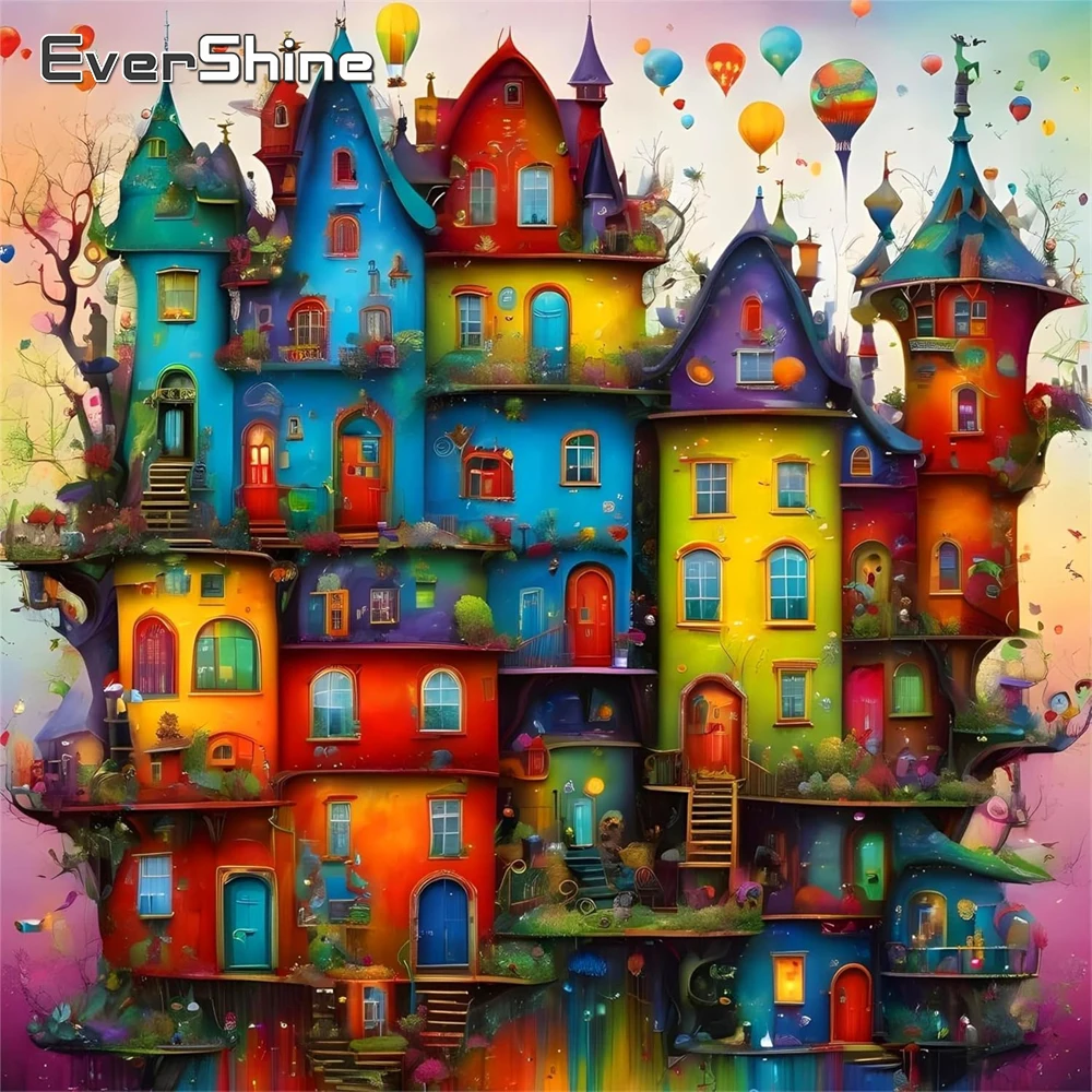 Evershine Haus Diamant Stickerei Landschaft Abstrakte DIY Malerei Acryl Handwerk Liefert Diamant Mosaik Wand Dekoration