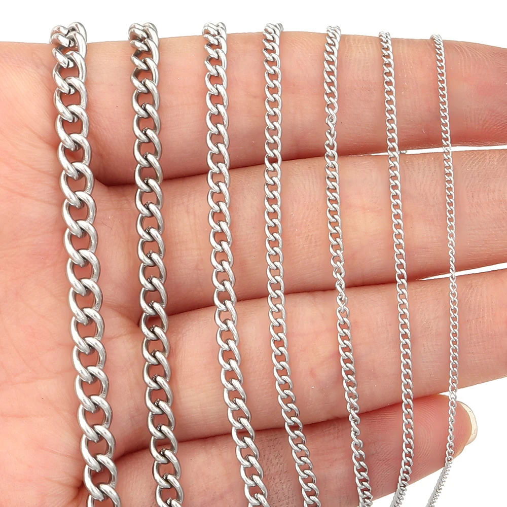 

5Yards/Lot Never Fade Stainless Steel Cross Necklace Chains Bulk For DIY Jewelry Findings Making Materials Handmade Supplies