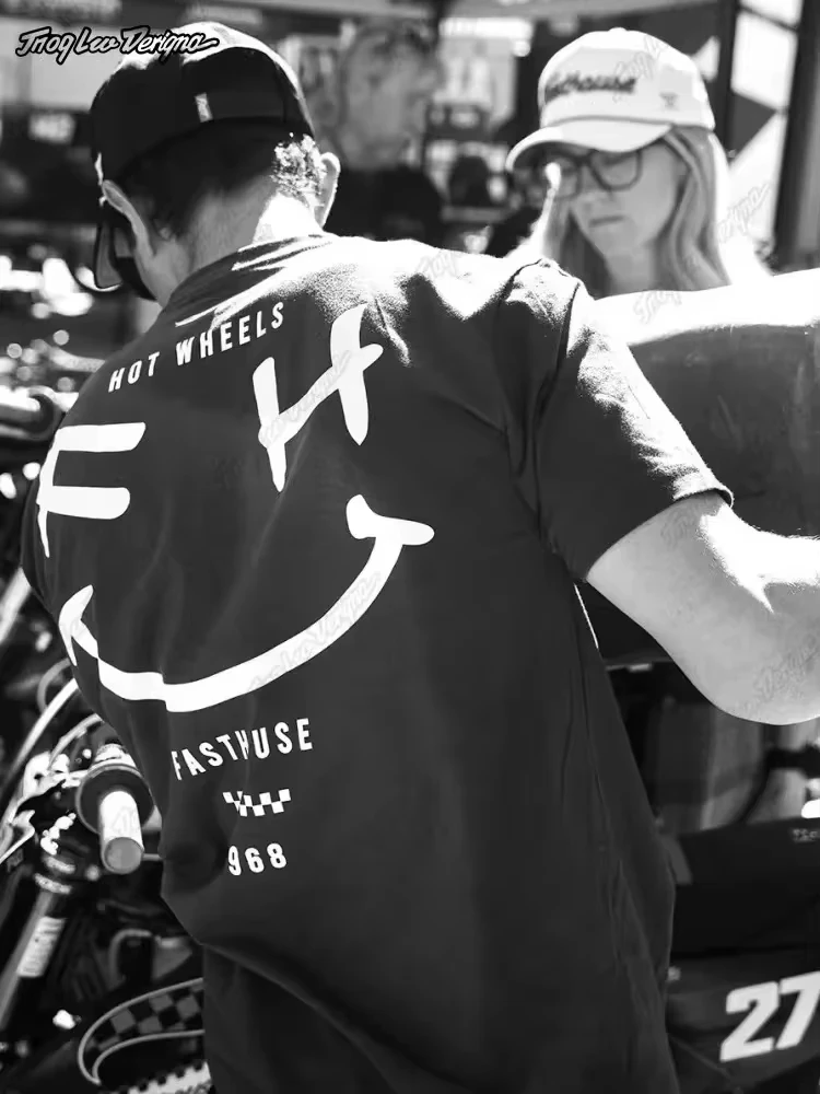 

NewFasthouse T Shirt Cotton Short Sleeve Printing Tee Men Women Fashion Parenting Clothing Summer Off Road Motorcycle Riding Top