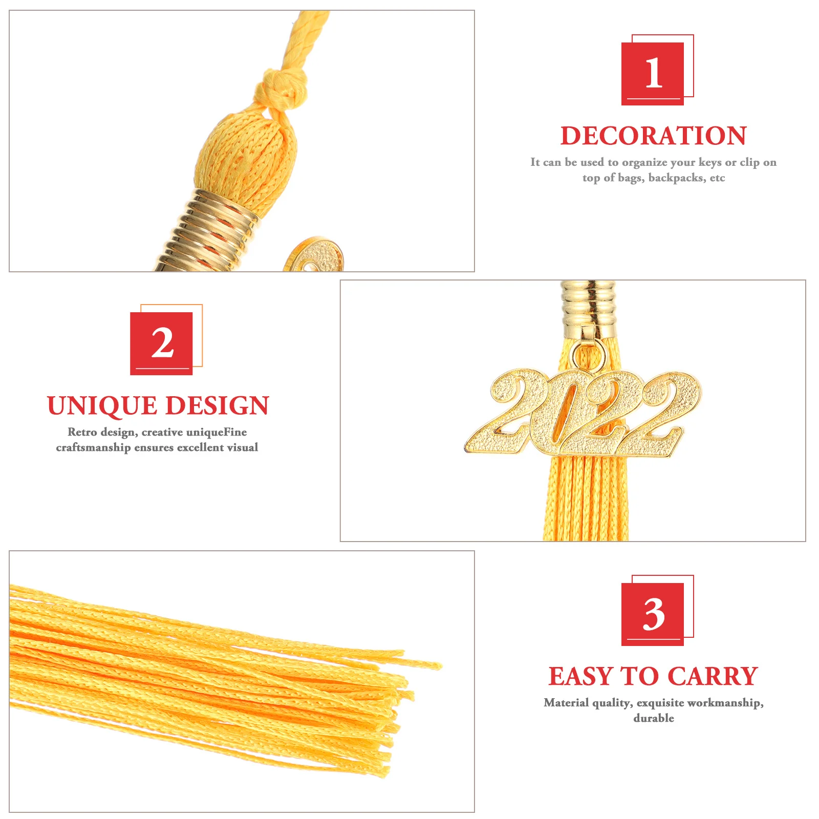 

8 pcs 2022 Hat Tassel Graduation Accessories Lightweight Hanging Creative Graduation Accessories Polyester Sewing Craft