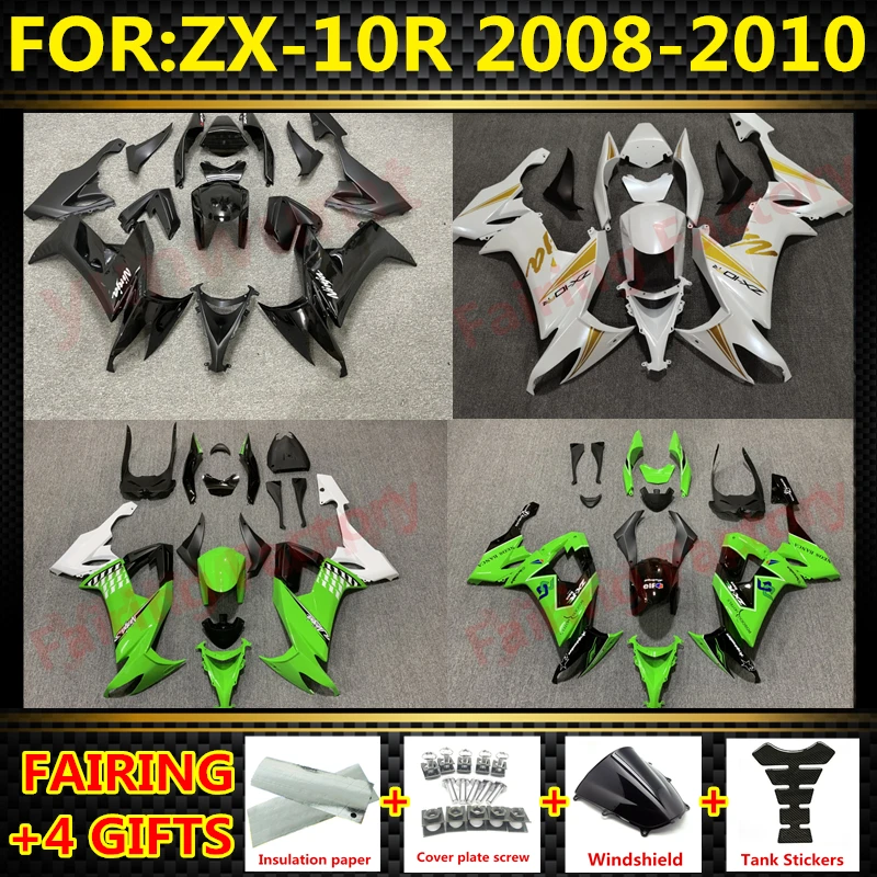 New ABS Whole Motorcycle Fairings tank cover Kit fit for Ninja ZX-10R ZX10R zx 10r 08 09 10 Bodywork full fairing kits