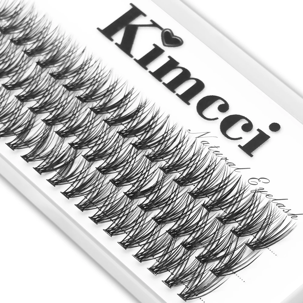 Kimcci 60 nodi/custodia Natural False Eyelash Extension Makeup 30P Mink Individual Faux Eye Lashes innesto finto professionale Cilias