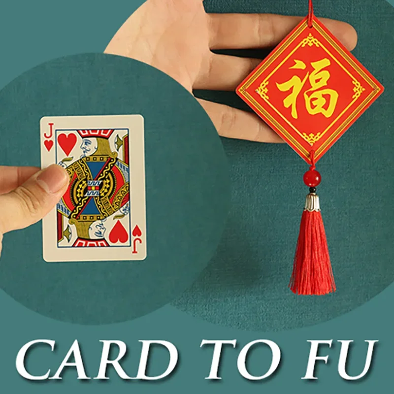 Card to Fu Close up Magic Trick Card Turns To Chinese Fu Street Magia Magie Magiciasn Prop Accessory Illusion Gimmick Tutorial