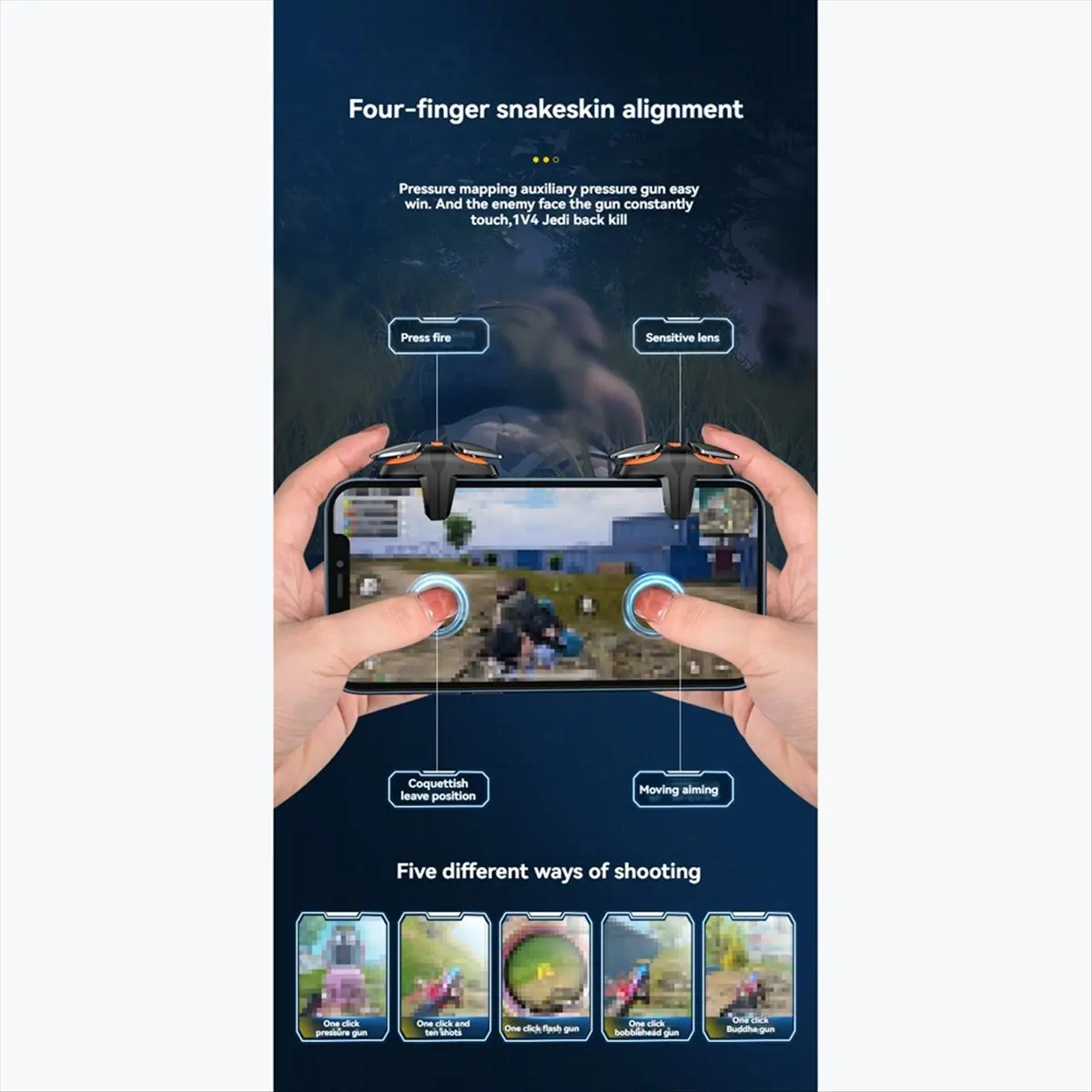 Hot Sale JS68 Mobile Phone Game Controller Joystick L1R1 Fire Key Button Trigger for Android Esports Accessories B
