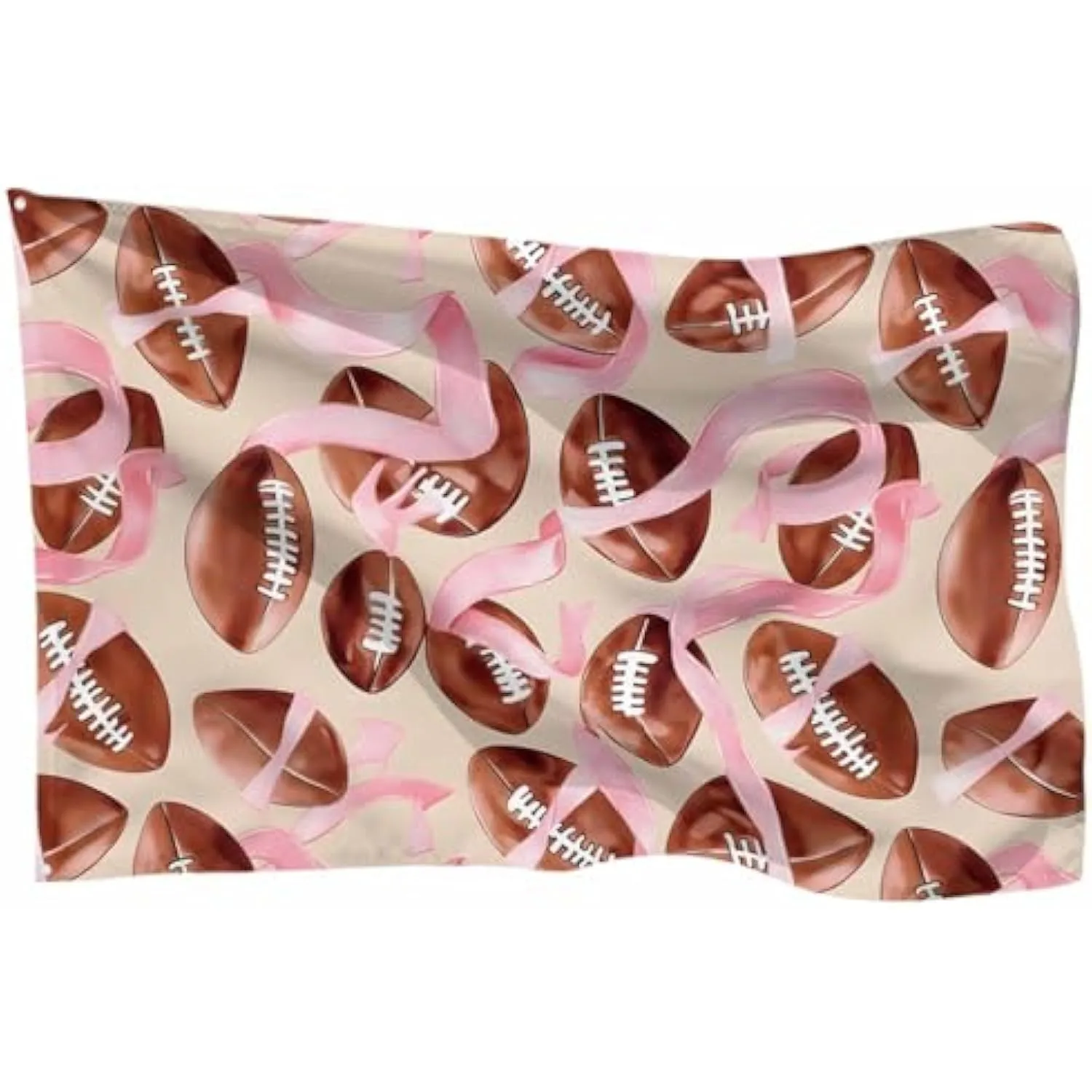 Pink Ribbon Football Flag Breast Cancer Awareness Yard Garden Banner Durable Outdoor Decoration