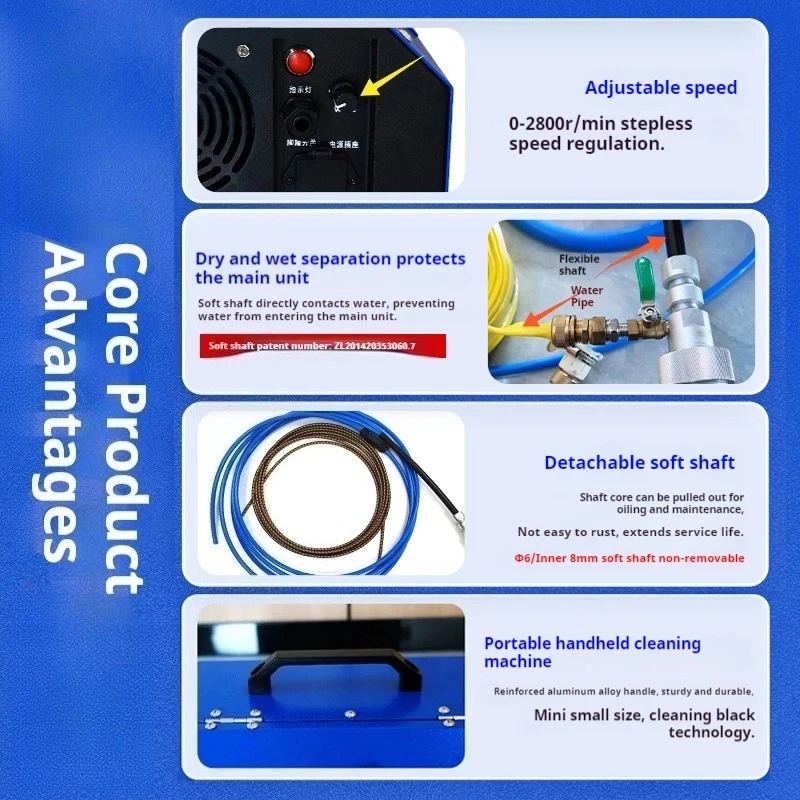 Central Air Conditioning Condenser Cleaning Machine Heat Exchanger Copper Pipe Pipeline Dredging Tool for HVAC Maintenance