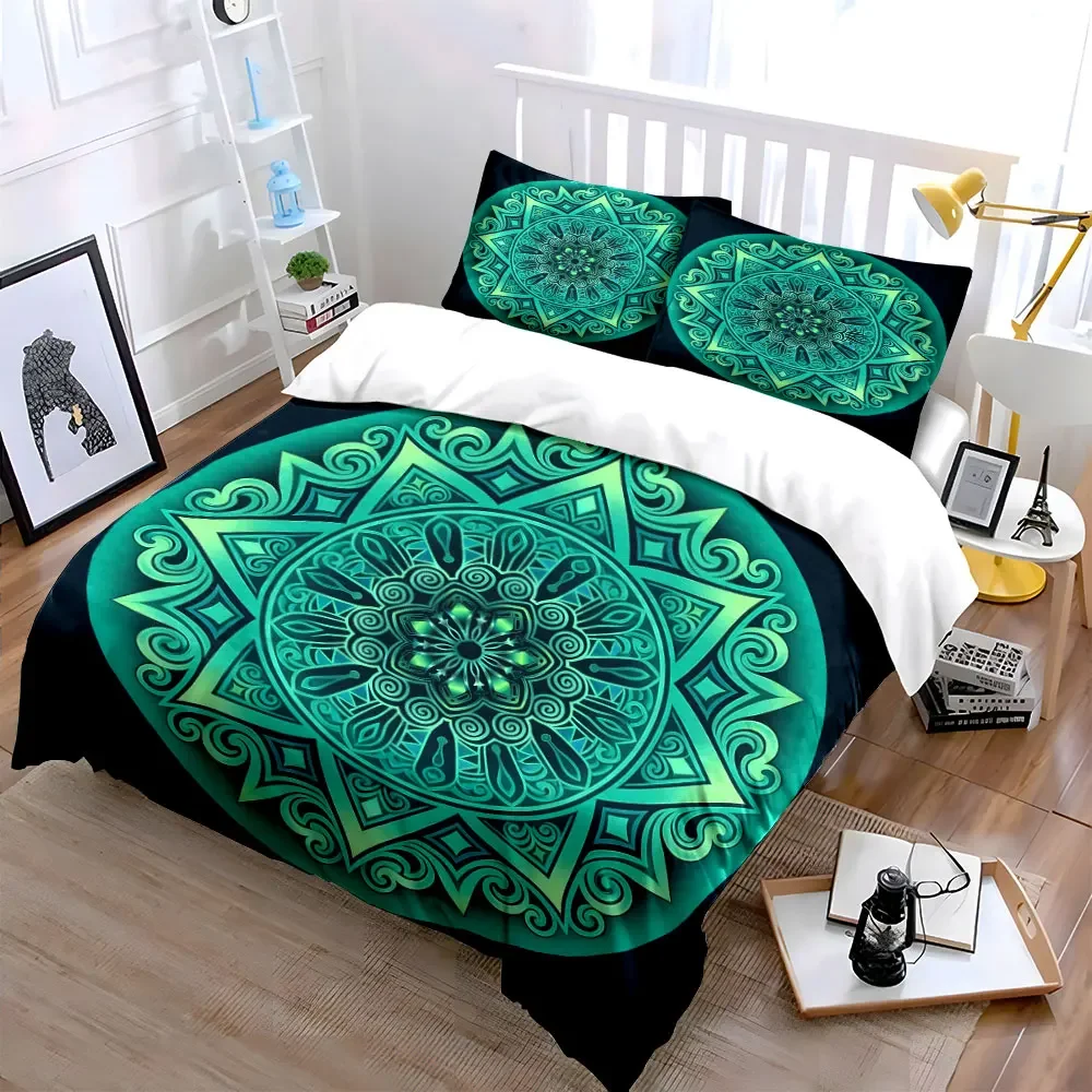 Mandala Art 3-Piece Set Decor Soft Comfortable Duvet Cover Bedding Set Included 1*Duvet Cover & 2*Pillowcases, gift