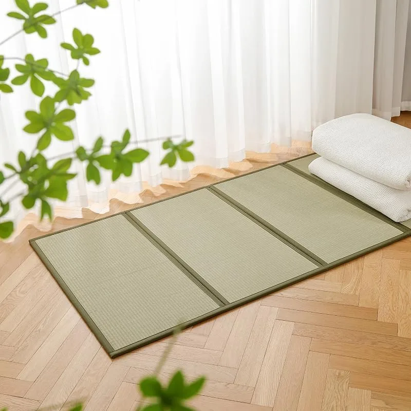 Japanese Tatami Mat, Traditional Igusa Mattress, Twin XL, 79” x 40”, Rush Grass Folding Futon, Non Slip Floor Bed,