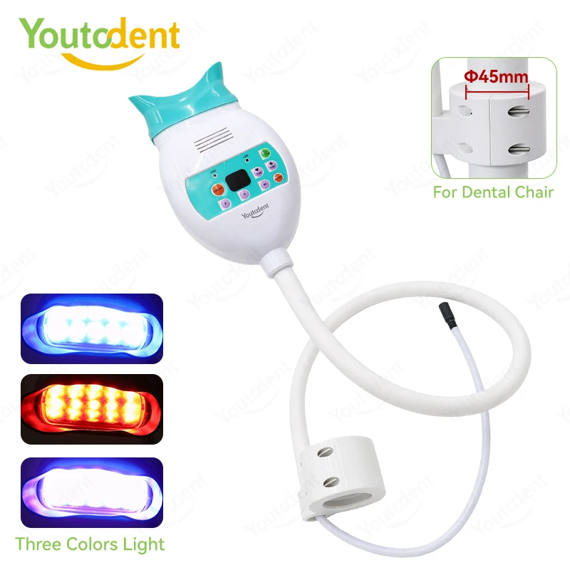 Youtodent Dental Teeth Whitening Machine 3 Color 10 LED Light Teeth Bleaching Accelerator Mount on Dental Chair