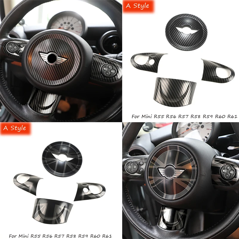 For Mini Countryman Steering Wheel Panel Button Cover Styling Sticker For Mini Cooper R55 R56 R57 R58 R59 R60 Car Accessories