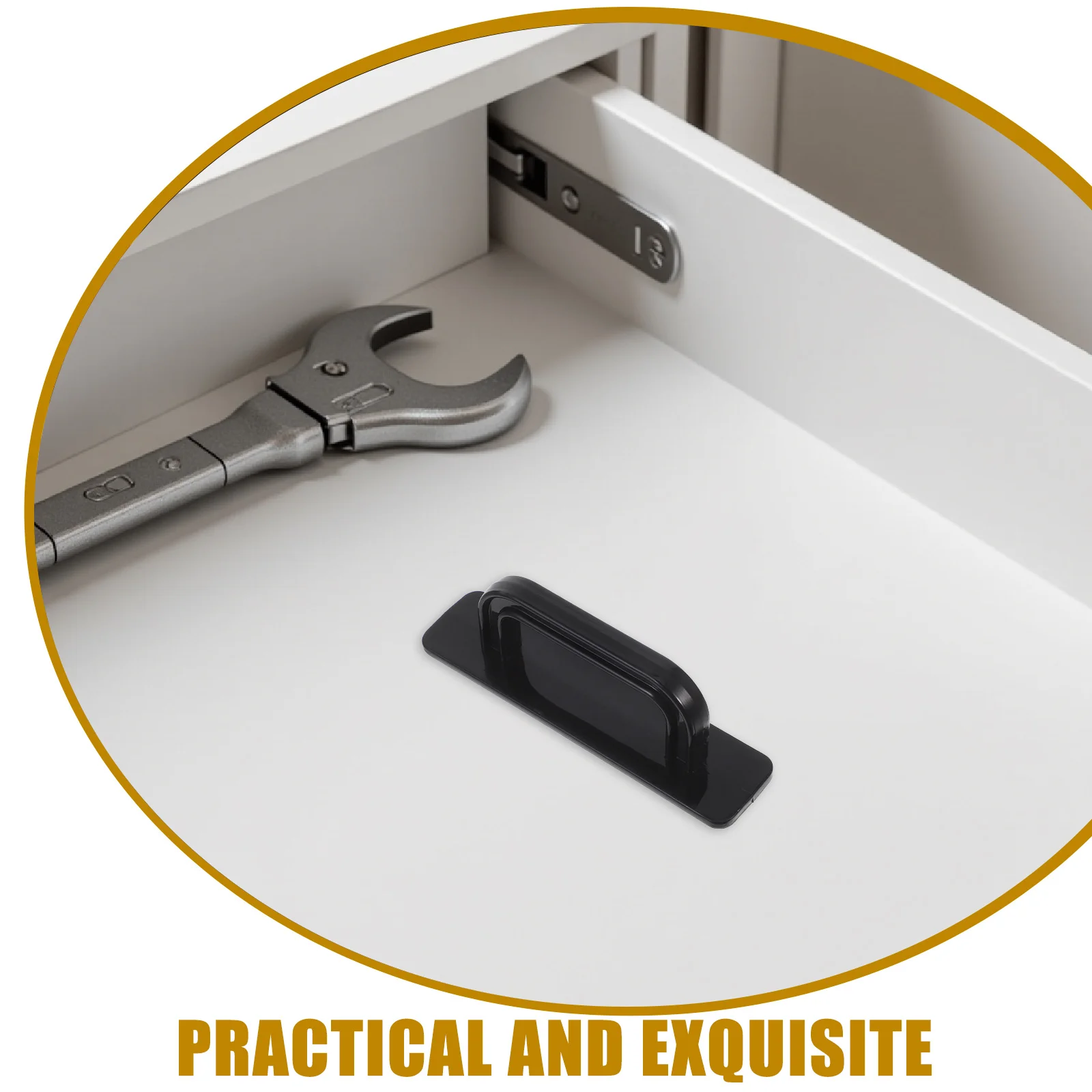 

5Pairs Self Adhesive Drawer Pulls Stick on Cabinet Handles No Drill Fitting for Glass Sliding Doors Closets Dressers Furniture