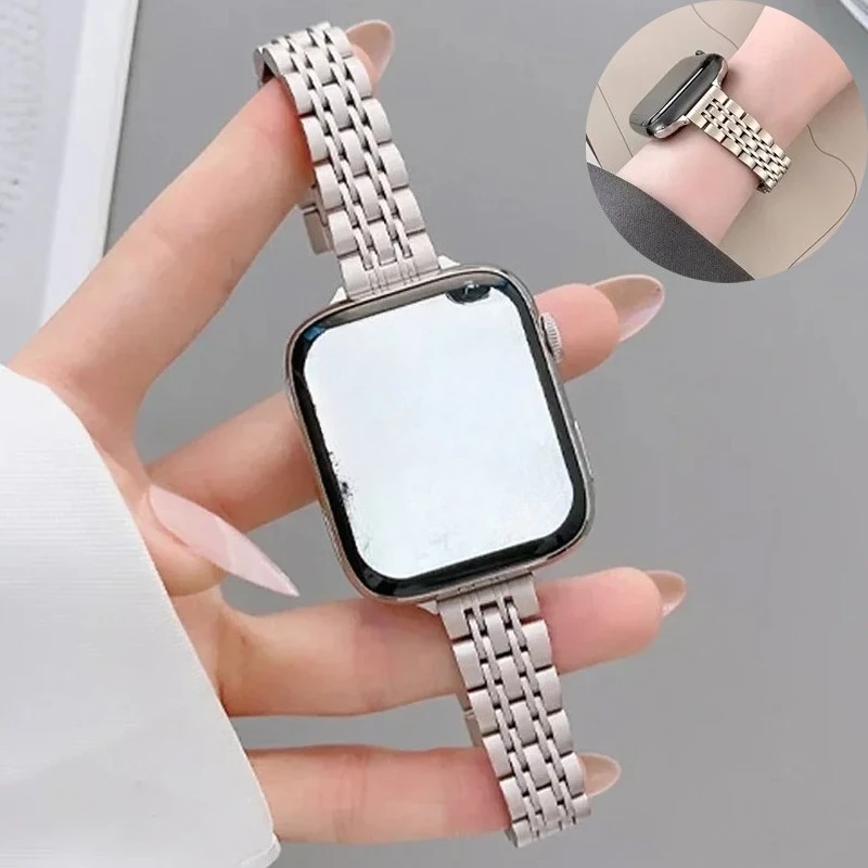 حزام من الفولاذ المقاوم للصدأ لساعة أبل Ultra2 Band 49mm 42 44mm سوار معدني لسلسلة iWatch 10 46mm 9 8 7 6 SE 5 4 3 45 41mm