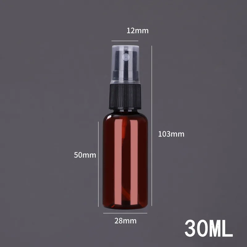 50PCS Brown PET Plastic Refillable Bottles Empty Spray Bottle Perfume Atomizer Fine Mist Alcohol Bottle 10/20/30/50/100ml