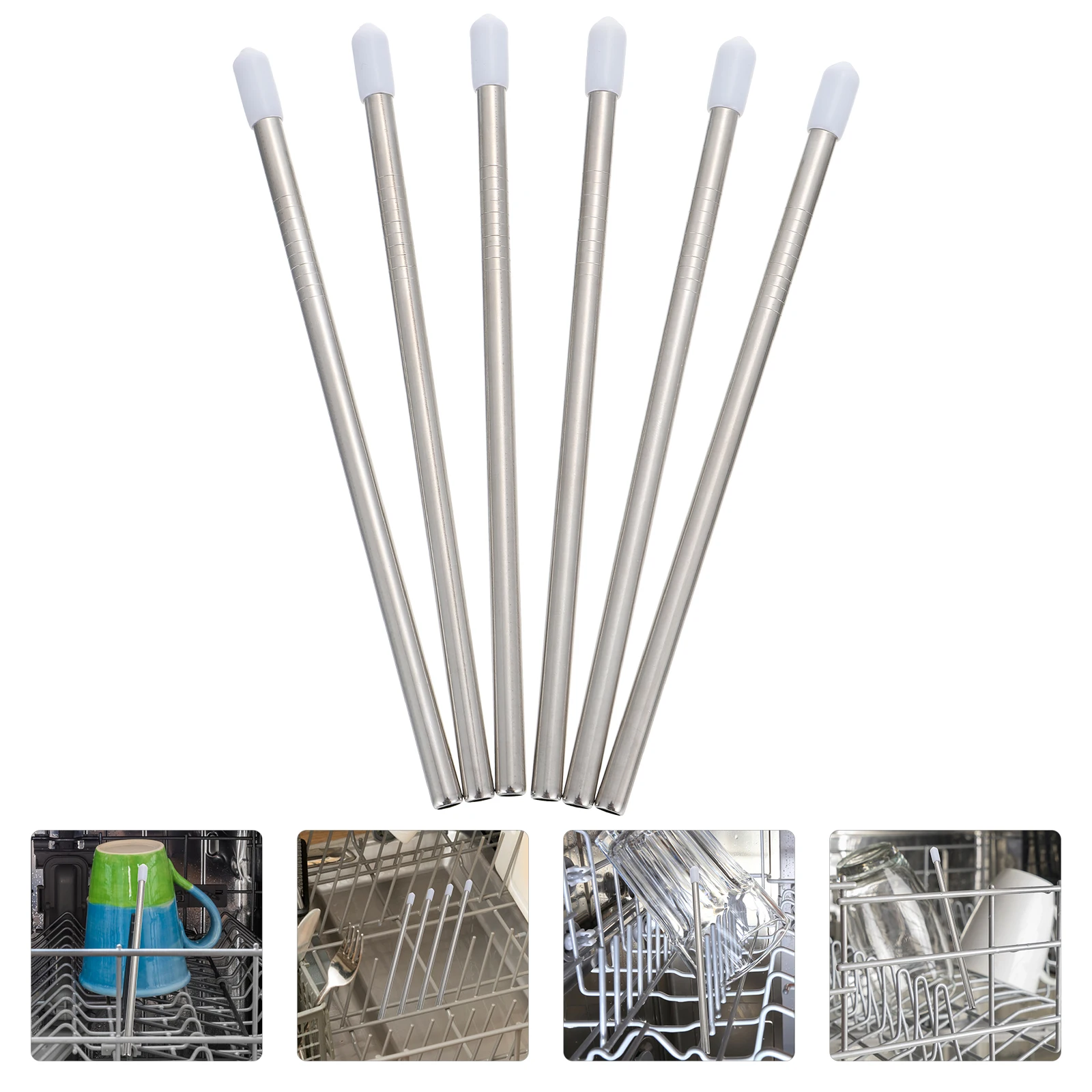 

6pcs Stainless Steel Bottle Rack Storage Organizer Water Bottle Drying Stand Cup Holder For Soda Tea Coffee Glass Bottles Home