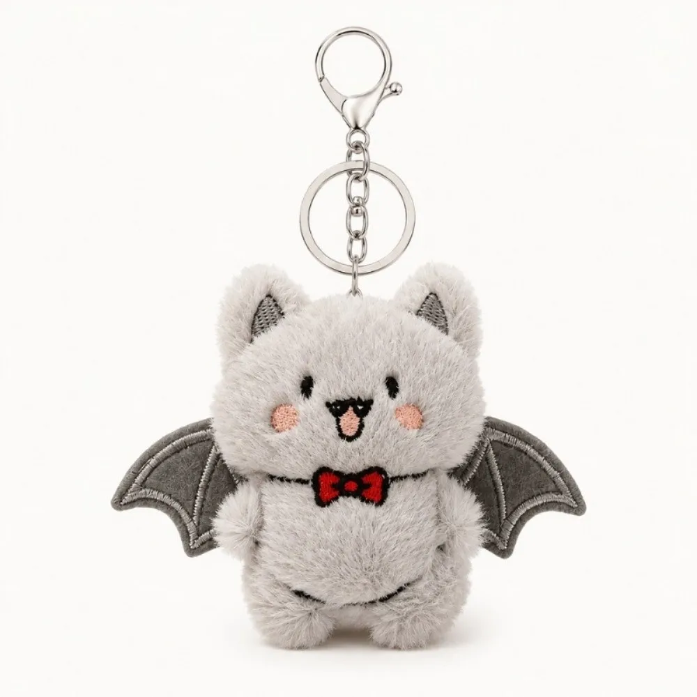 6pcs Cute Design Kawaii Halloween Keychains Pendant Cartoon Bat Key Chain Bear Rabbit Bag Charms Daily Decoration