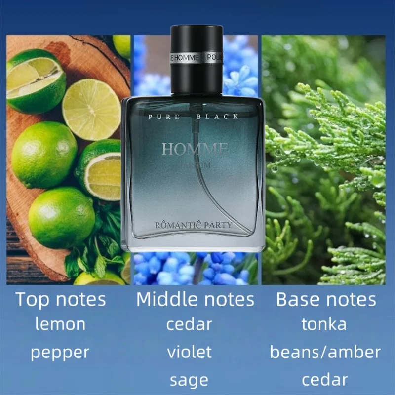 عطور رجالية كلاسيكية أزرق نقي أسود EAU DE PARFUM فرمون عطر أزور عطر الجسم رذاذ للرجال السادة يجذب النساء #3