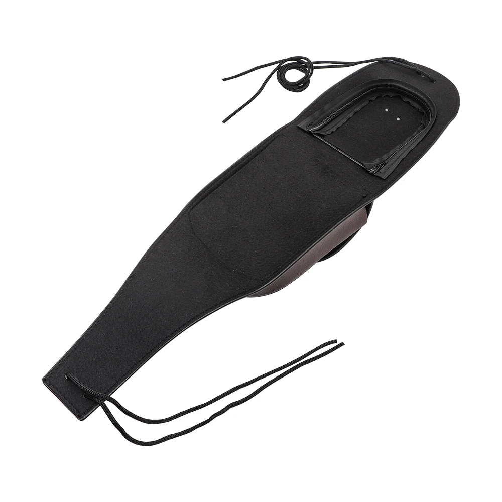 Motorcycle PU Leather Gas Fuel Tank Cover Panel Pad Bib With Pouch Motorbike Accessory