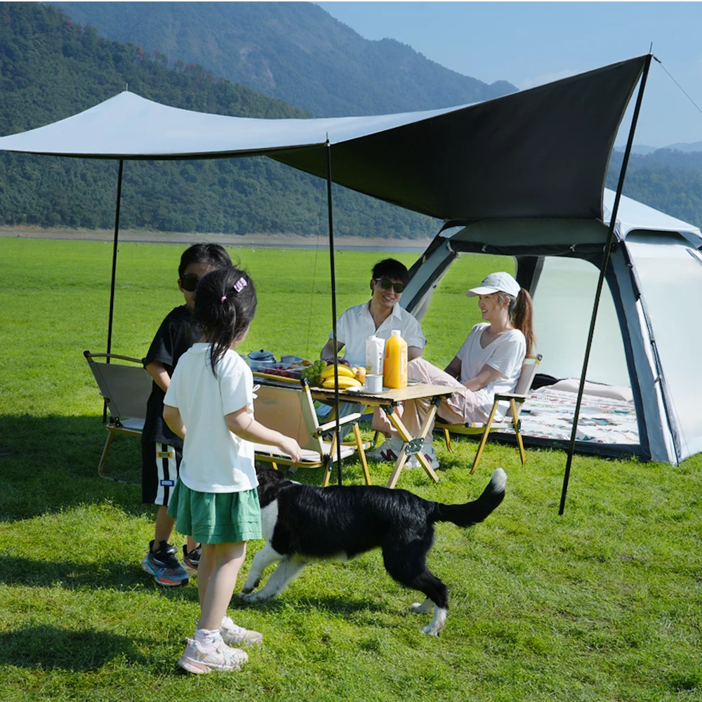 Aurora fox Black Glue UV Protection Tent Quick Open Outdoor Picnic Camping Family Large Shelter One-touch Tent Factory Direct
