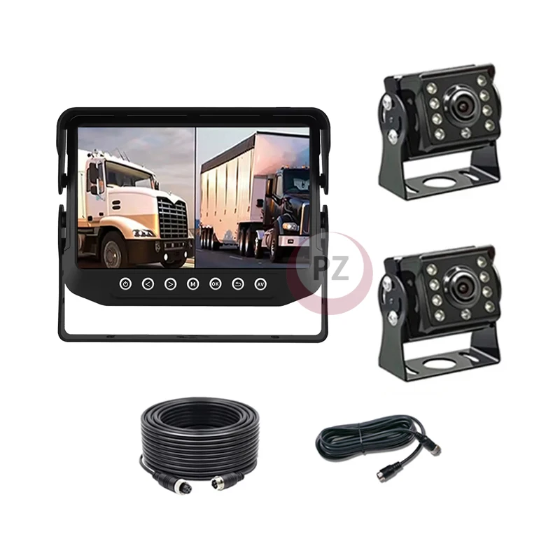 Hot Selling 7 Inch Split Screen Loop Recording Truck Rearview Monitor System Night Vision Waterproof DVR Reverse Camera Kit