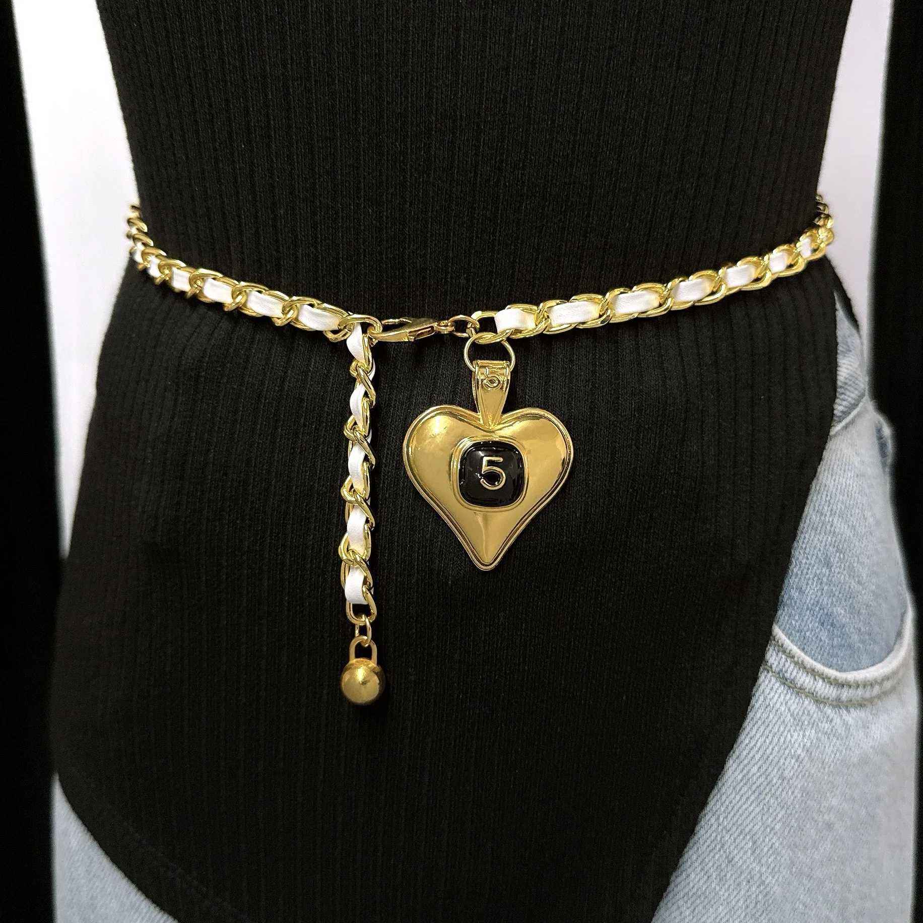 Винтажный тканый пояс-цепочка Love для женщин, роскошный брендовый металлический пояс с подвеской, женские дизайнерские аксессуары-цепочки