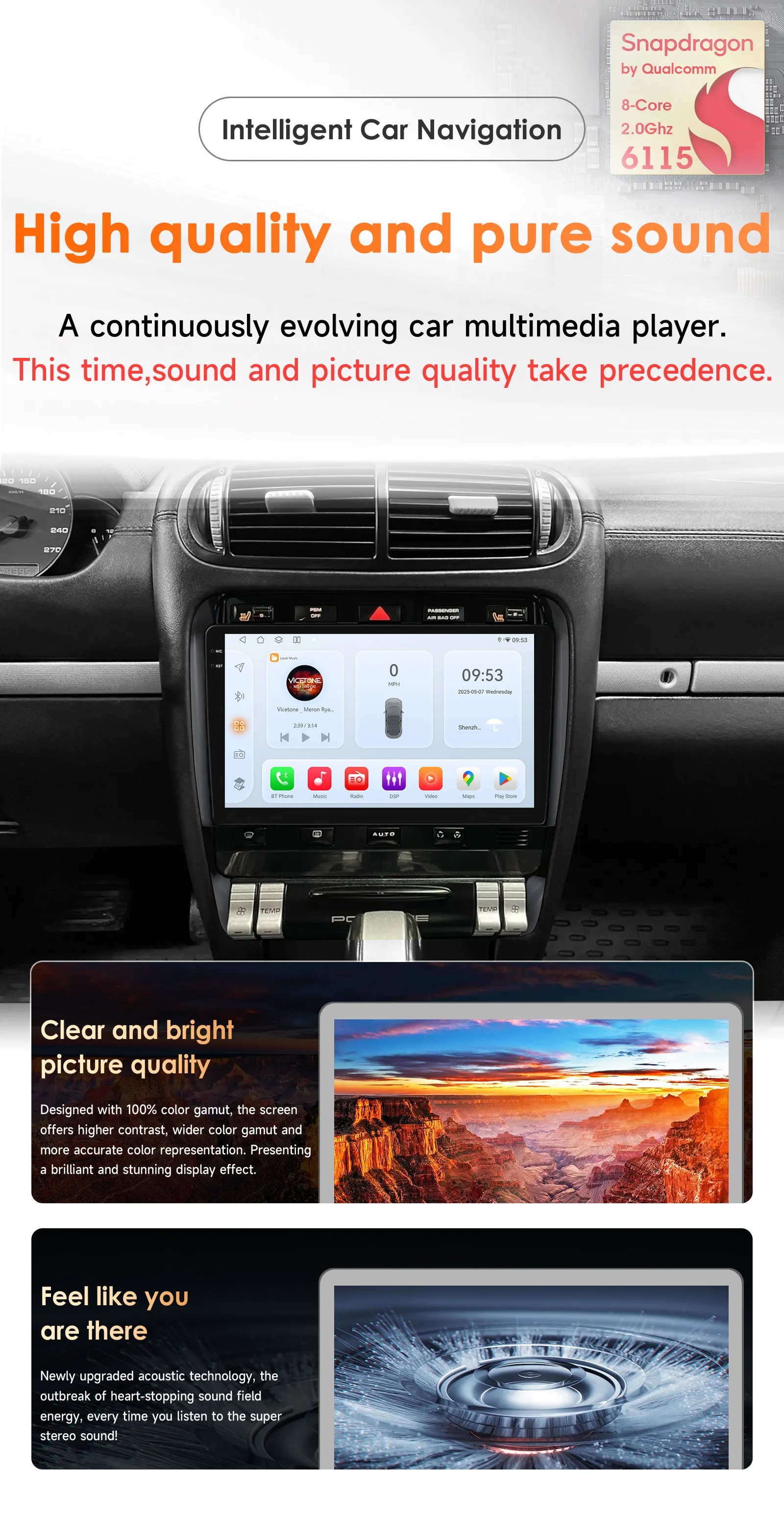 Hizpo Android 14 Car Radio for Porsche Cayenne 1 2002-2010 Multimedia Video Player 2din 4G Navigation Carplay Head Unit No DVD