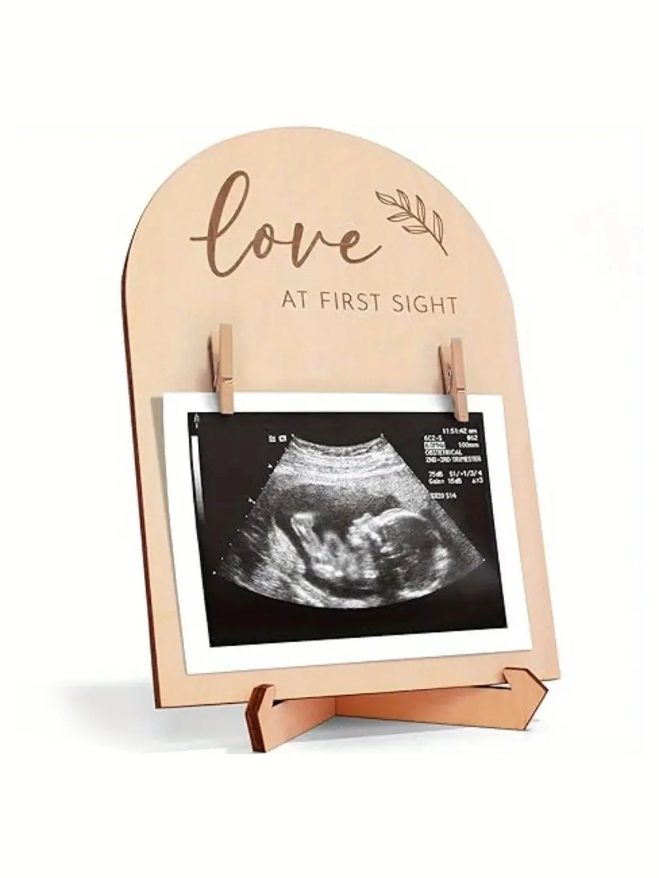 1set wooden ultrasonic photo frame for expectant mothers to announce pregnancy or baby birth ornament