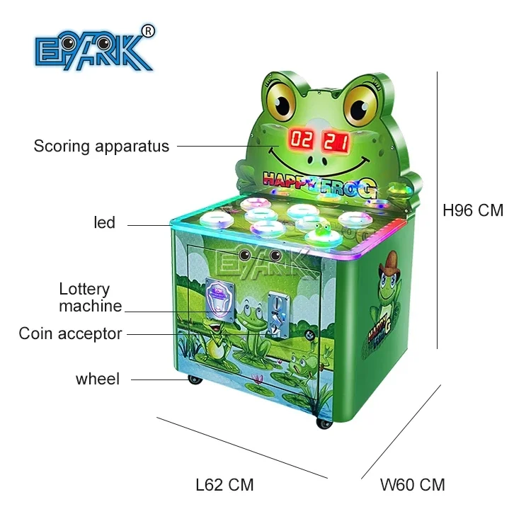 Hete Verkoop Muntbediende Beat Frog Hammer Game Machine Indoor Sport Kinderen Meppen Een Mol Hit Kikker Arcade Games Machine