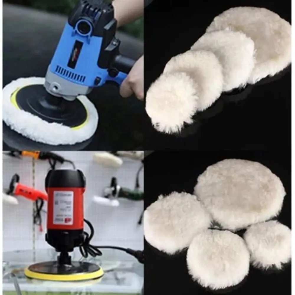 New 3/4/5/6/7 Inch Faux Wool Buffing Pads Polishing Wheel Reusable Buffing Clean Pad Paint Waxing Car Washing Disc Polishing Pad