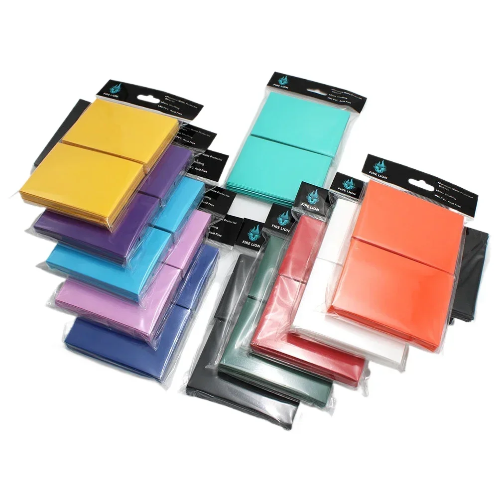 100 PCS Matte Colorful Standard Size Card Sleeves 66x91mm TCG Trading Cards Protector for Tarot Board Games Shield PKM