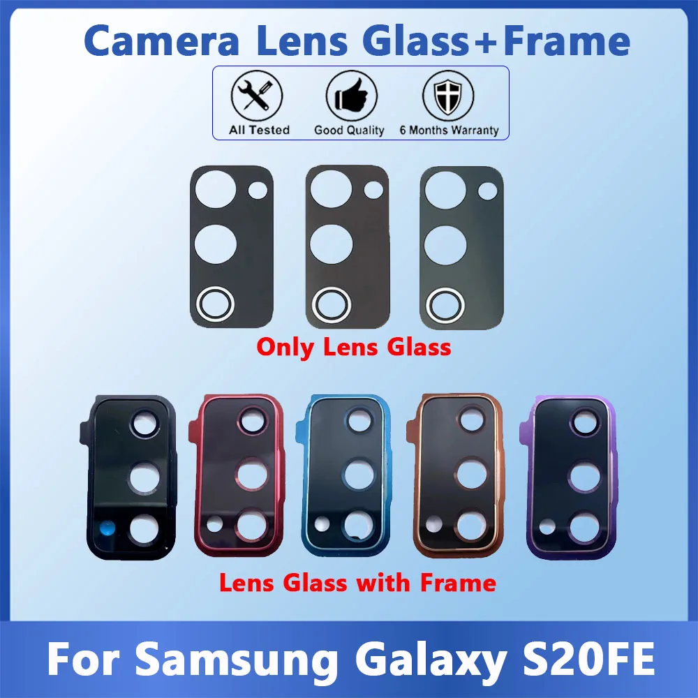 New Rear Back Camera Glass Lens With Frame For Samsung S20 FE Camera Glass With tools replacement