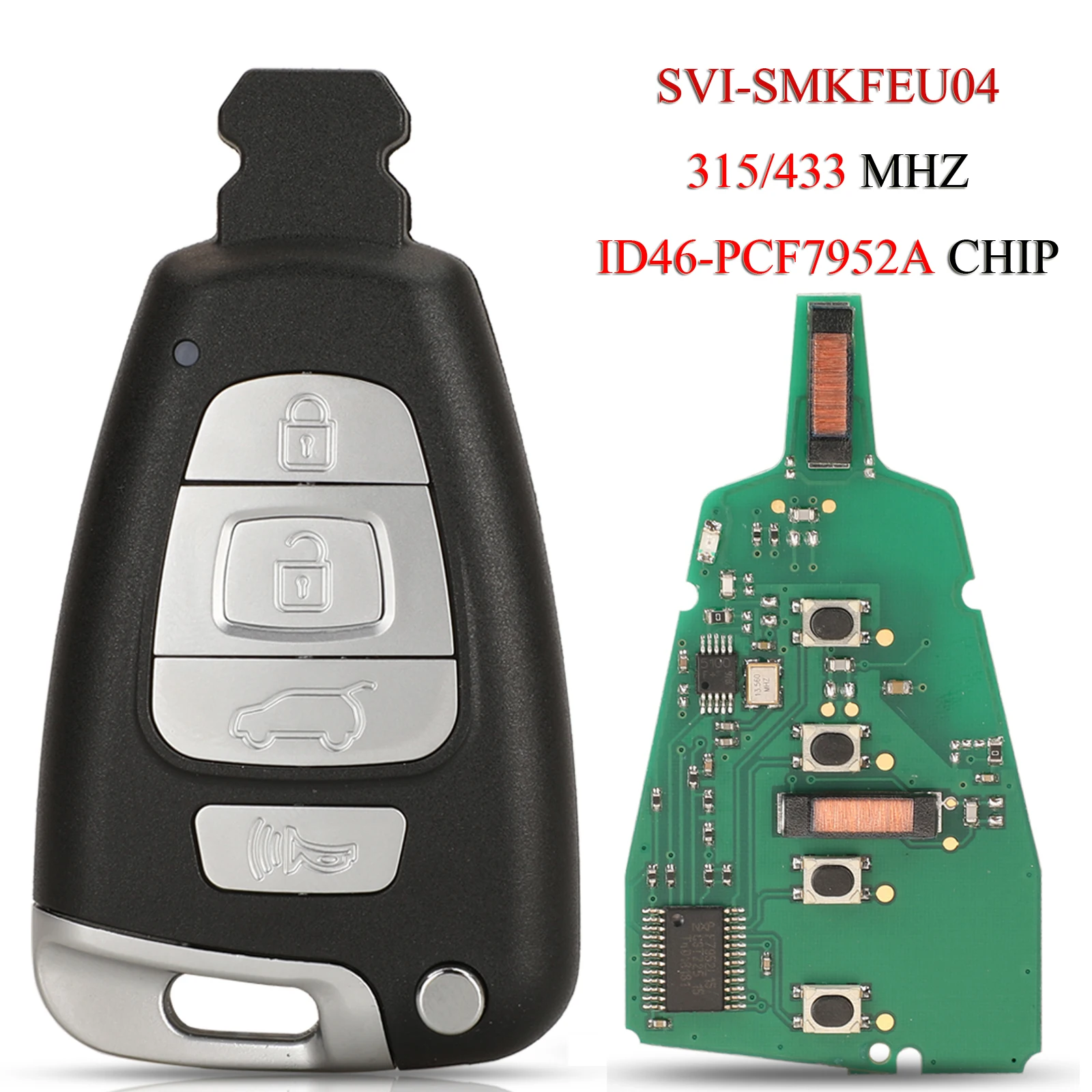 jingyuqin 4Buttons SVI-SMKFEU04 Remote Smart Car Key For Hyundai Veracruz 2007-2012 315/433MHZ ID46 PCF7952A Chip TOY40 Balde