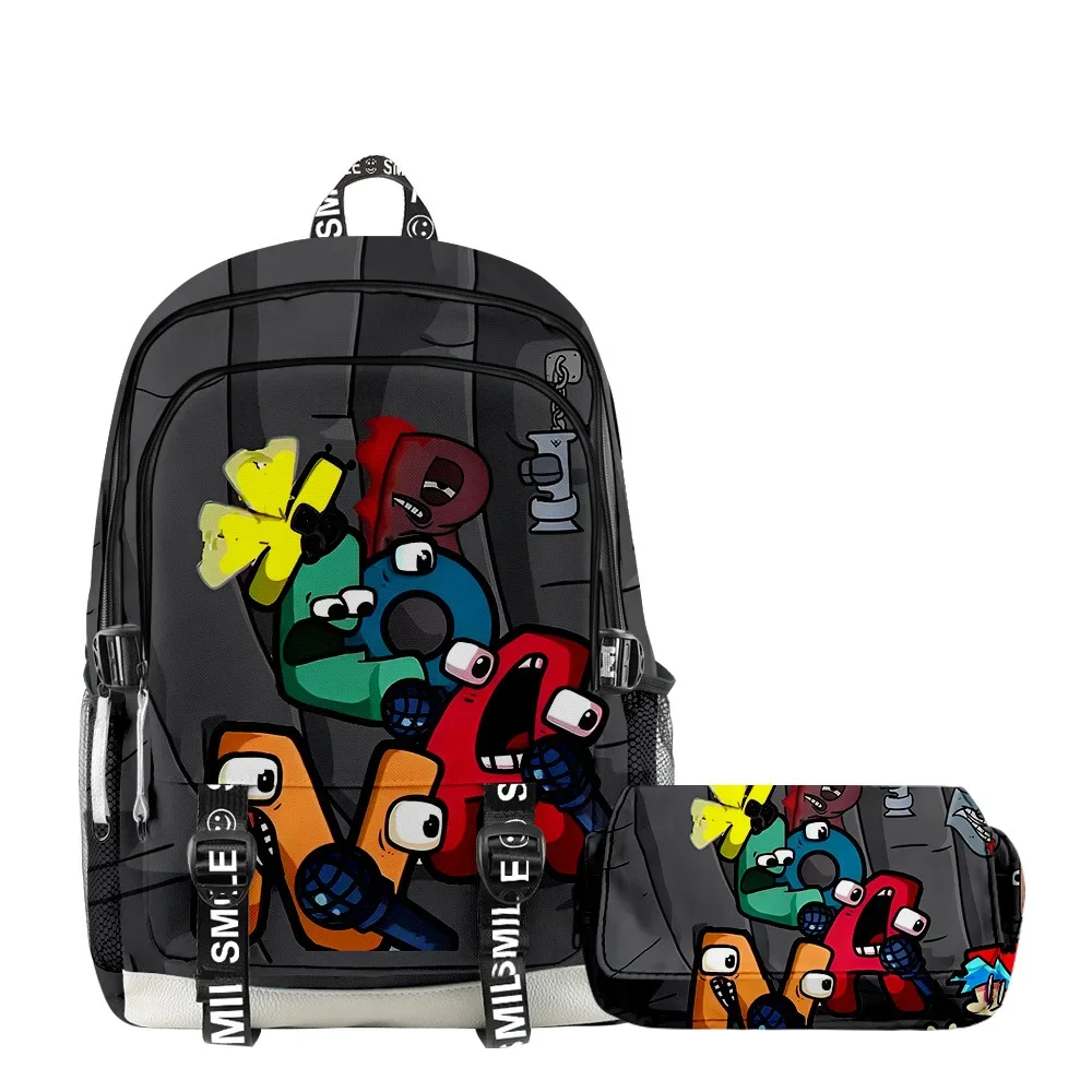 

Two -piece Alphabet Lore Letters, Legendary Schoolbag Backpack Backpack Two -tiered Pen Bag Children's Toys Gifts