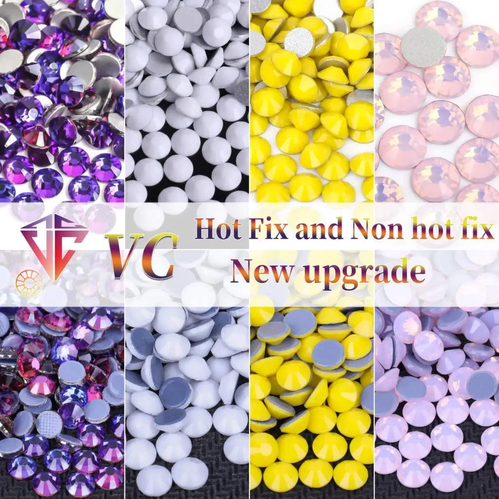Terciopelo púrpura nuevo cristal de porcelana sin Hotfix/Hotfix Rhinestone brillo diamante gema para decoración de uñas tela ropa
