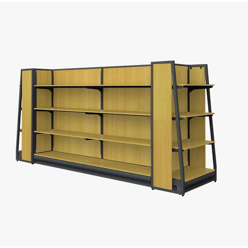 custom.Bearing Steel and Wood Frame Snack Display Rack