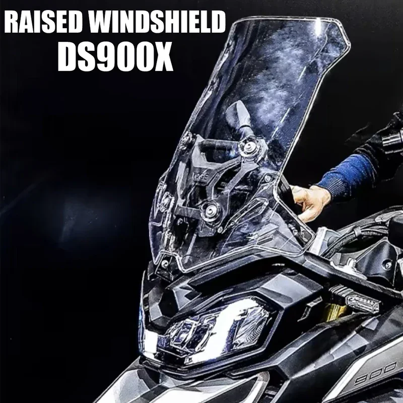 DS900X raised windshield Longxin VOGE Valico 900 DSX DS 900 X motorcycle with added windshield deflector