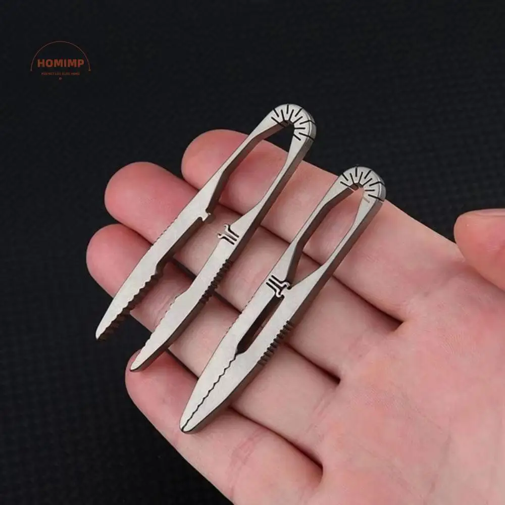

Keychains Emergency Camping Tweezer Small Size Portable Outdoor Tool CNC Machining Snap Lock Survival Supplies Survival