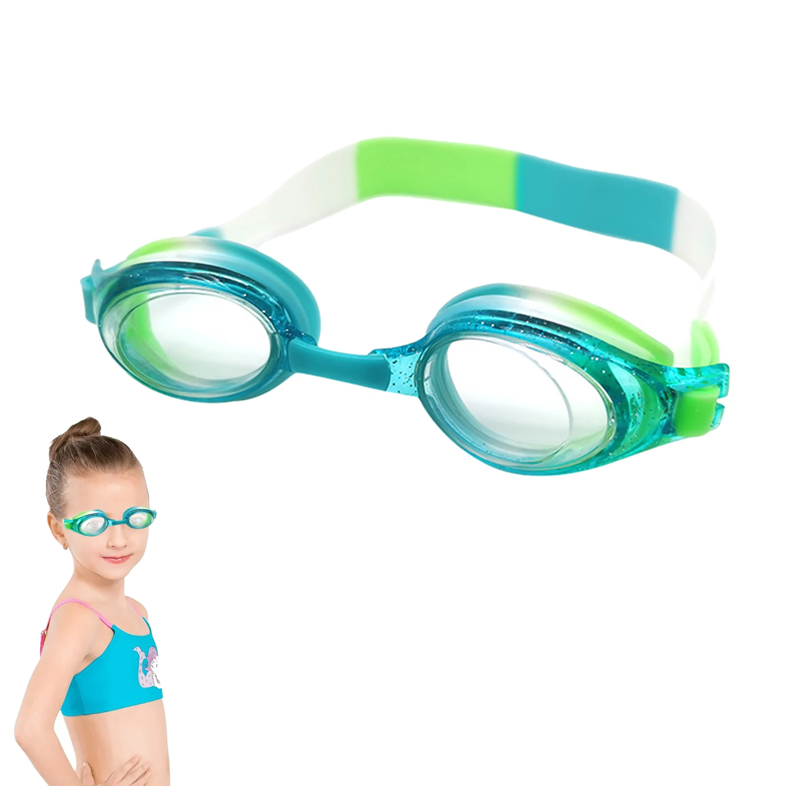 Anti-UV Clear Vision Glasses Waterproof Anti-UV Kids Swim Goggles for Summer Night