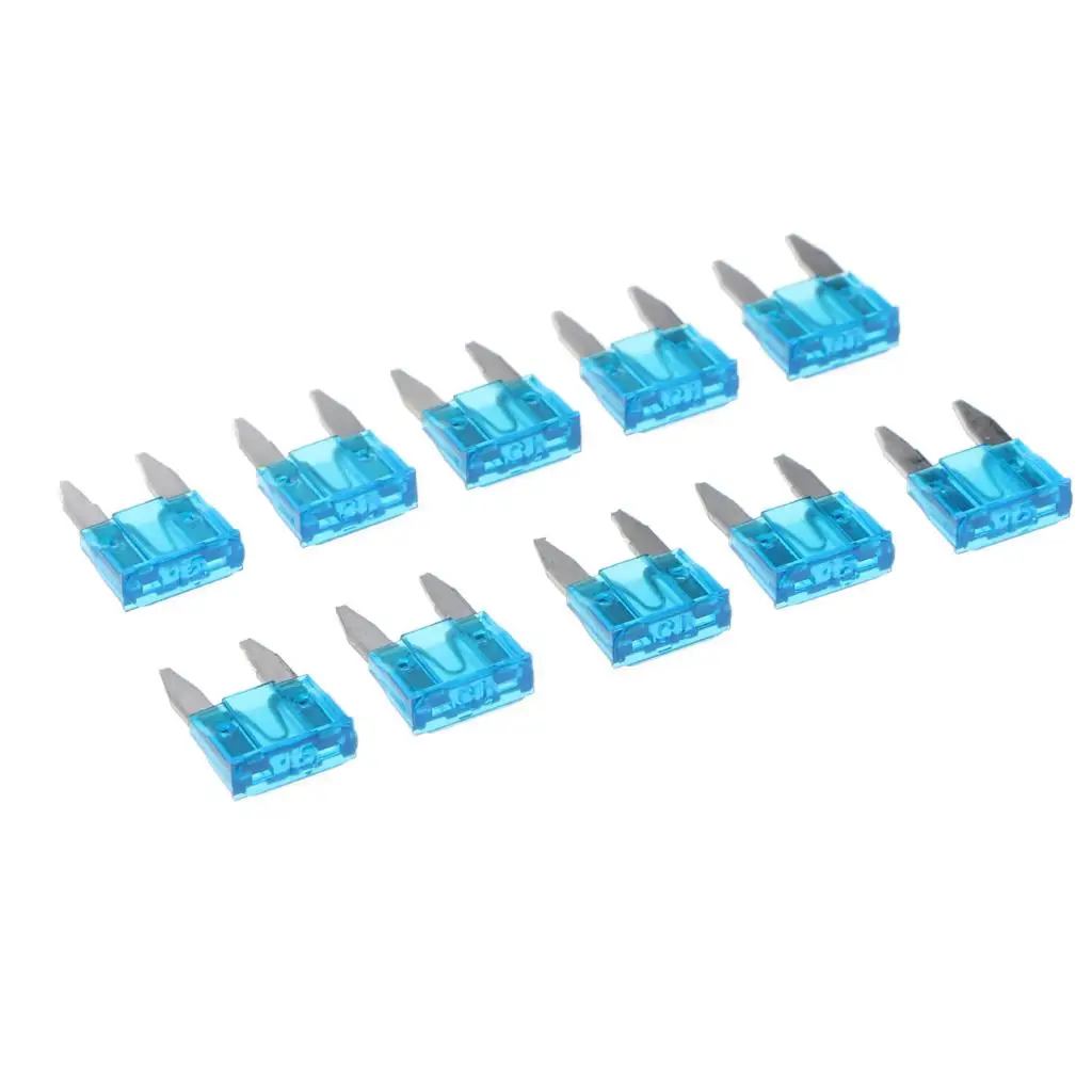 Mini Blade Fuse 15A Car Fuse Set Blue Coded Protection Plastic Zinc Universal Fuse Box for Motorcycle Auto Parts