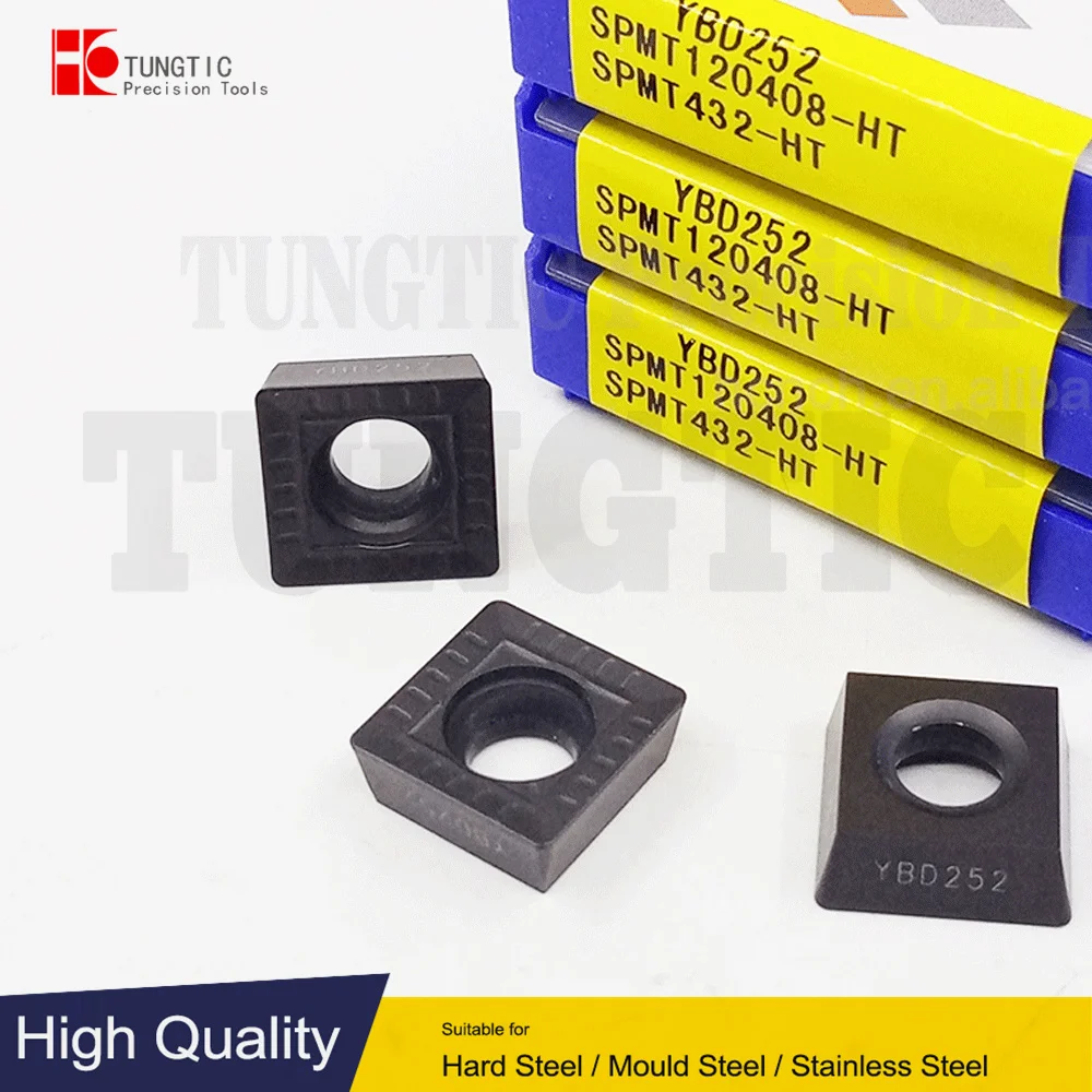 SPMT120408-HT YBD252 YBG302 YBG202 SPMT432-HT Indexable Milling Inserts Carbide Cutter Tools For CNC SPMT 120408-HT